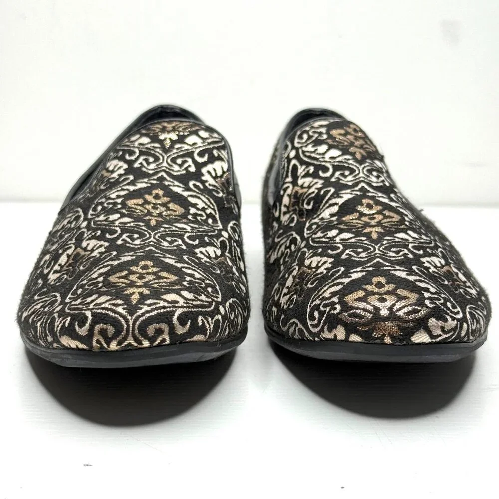 Giorgio Brutini Callas Metallic Slip On Dress Loafers Mens 8.5 M Black Gold